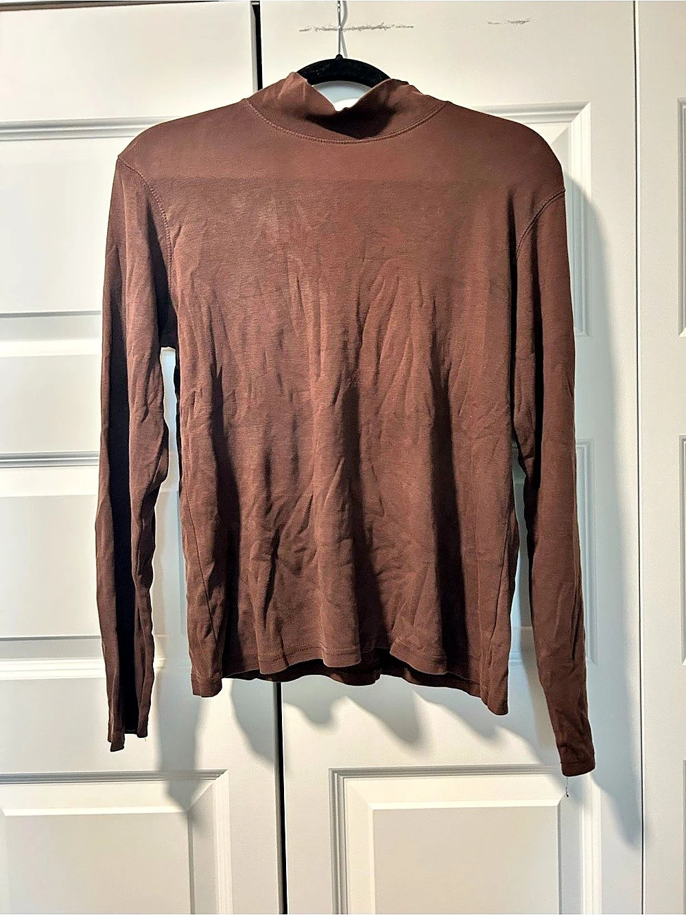 Women's Brown Long Sleeve Turtleneck